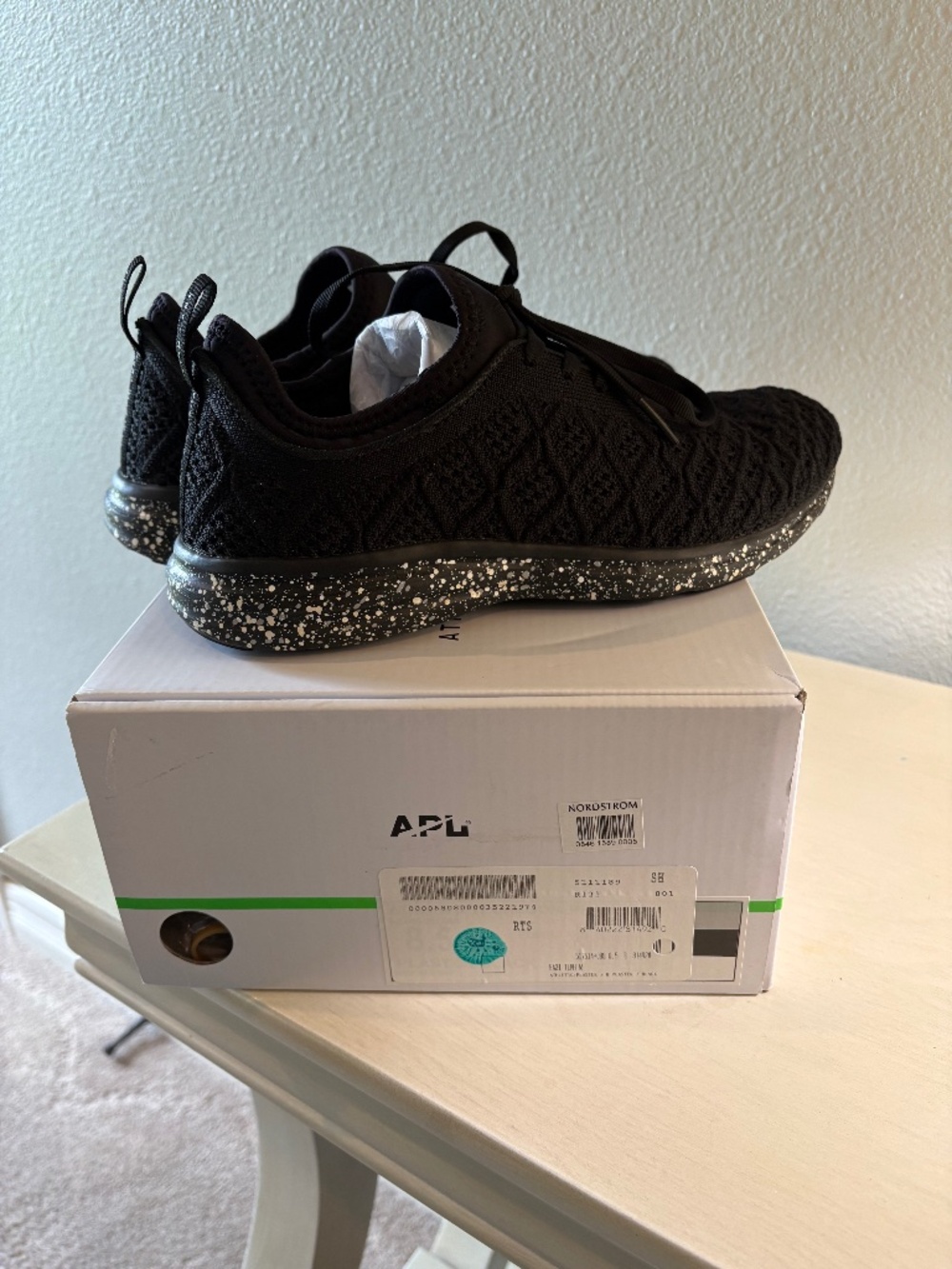 APL TechLoom Phantom Black Sneakers Size 8.5 Minimal Athletic Luxe